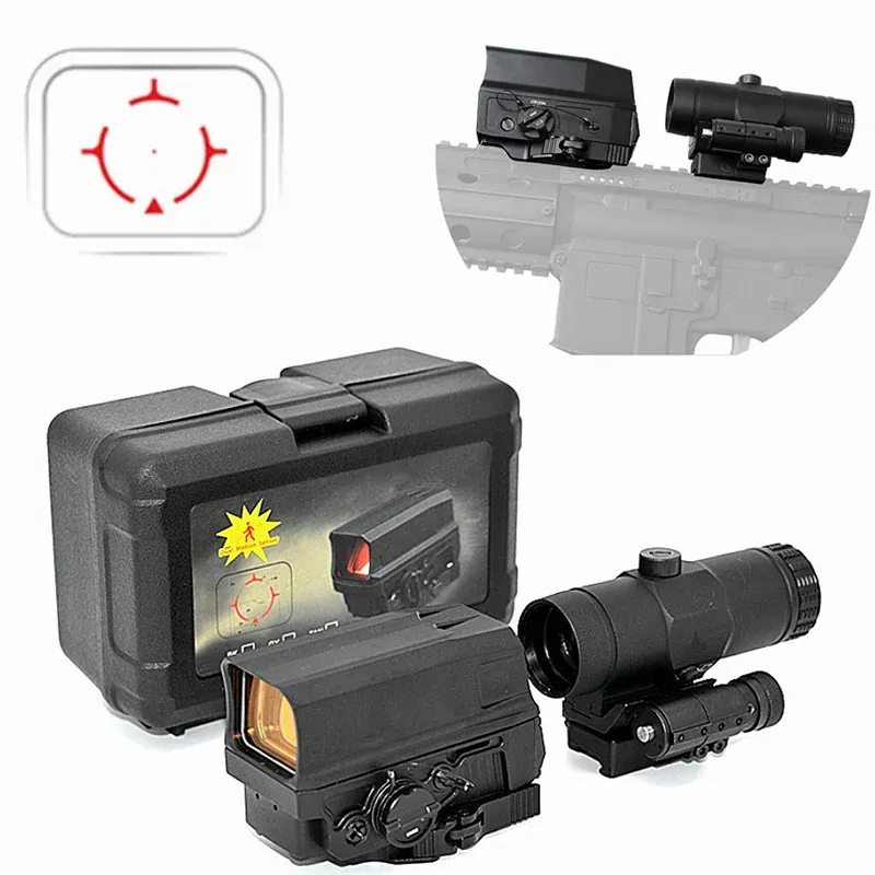 Holographic UH1 Weapon Red Dot Sight With VMX-3T 3X Magnifier Combine for Milsim Airsoft Hunting Dynamic Close Quarters Combat