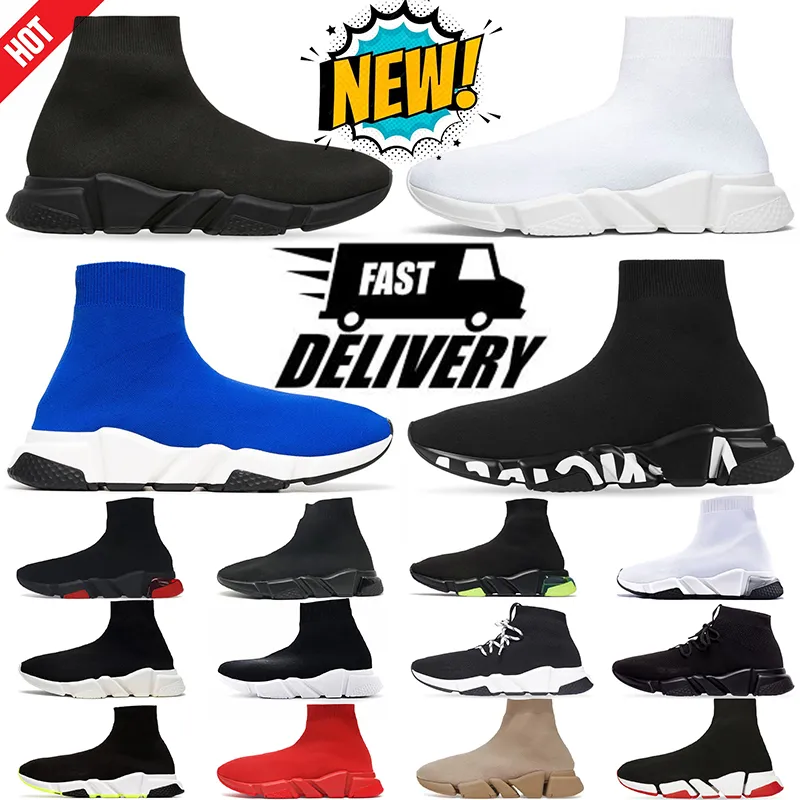 Free shipping Sock shoes 2.0 designer luxury casual shoe men womens speed trainer lace-up black white full red Beige socks boots runner sneakers have size 36-45