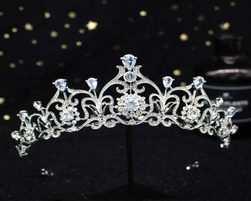 Cristal bleu clair diadème couronne princesse mariée mariage bandeau cheveux bijoux accessoires mode coiffure Pageant bal ornements 3964541