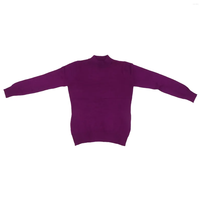 Suéteres de mujer Jerséis sueltos Cárdigan para mujer Camisa de fondo Ropa de base femenina Slim-fit Drop Jersey Purple Lady Warm