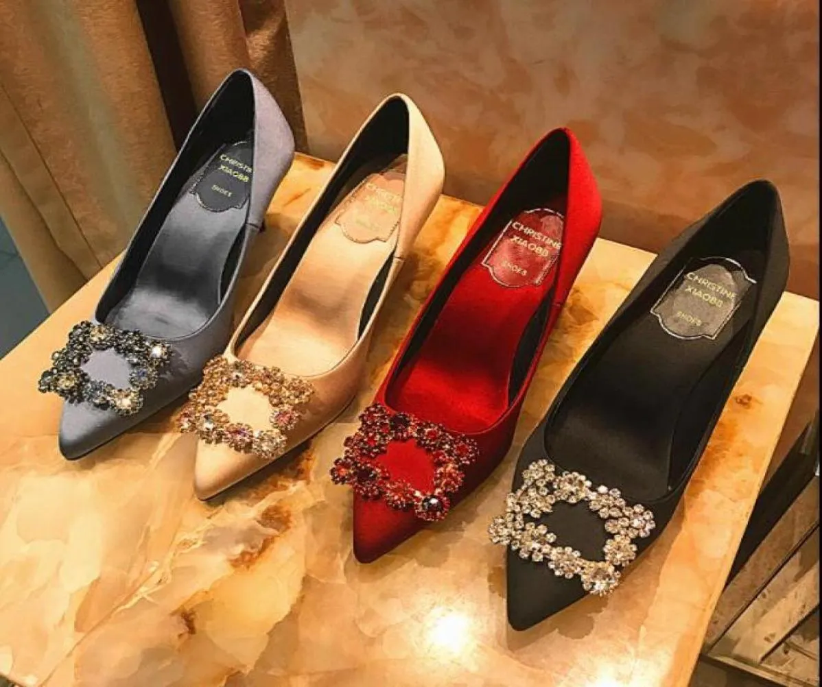 Nouveau Strass Talons Hauts Soie Sup rieure 6 5 Cm Ou 8 5 Cm