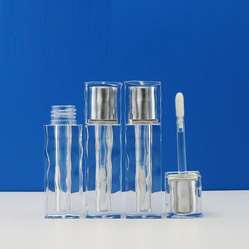Hervulbare fles 3 ml Lipgloss Lip Honingbuis Kristal transparant doorzichtig plastic Lege lipgloss Vloeibare lippenstiftverpakking Make-up Vierkante lipglazuurcontainers