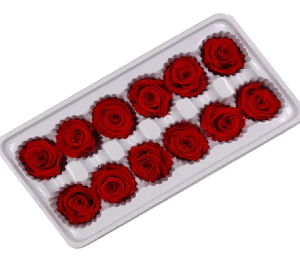 Beautiful Forever Flower Rose 23 cm Natural DIY Floral Arts 12pcsBox Romantic Mini Immortal Roses Flowers Head for Valentine0532314185146