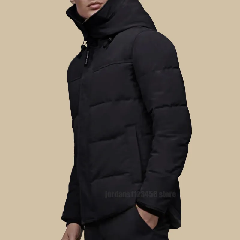 Piumino canadese di design piumino da uomo giacche spesse coppia cappotto invernale in oca con cappuccio nero mimetico per esterni