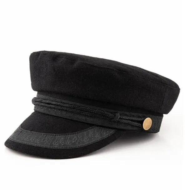 Cappuccette blu scuro di grandi dimensioni piccoli cappello piatto Felice Fec Army Big Bone Men lana più taglie militari 5255 cm 5557 cm 5860 cm 6063cm 220422992521