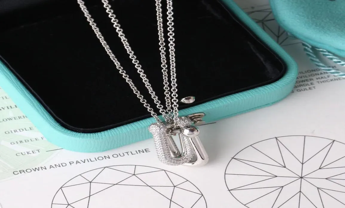 Luksusowy designer naszyjnik błyszczący diament wisiorek mody metalowe wisiorki naszyjniki projektanci biżuteria
