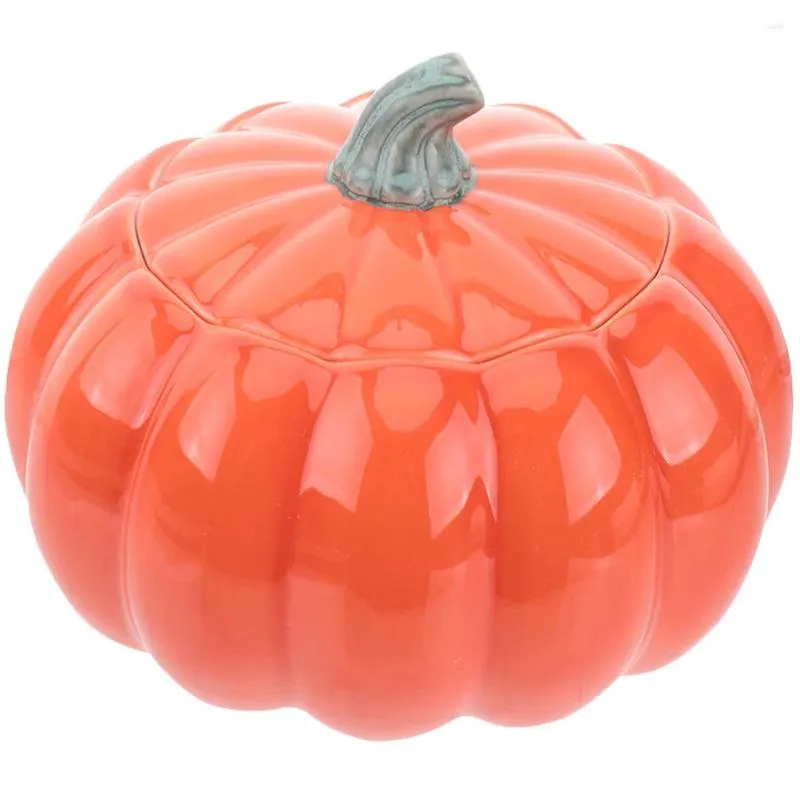 Set di stoviglie Porcellana decorativa in ceramica Zucca Ciotola da dessert Contenitore con coperchio Stufato a forma di zuppa al vapore