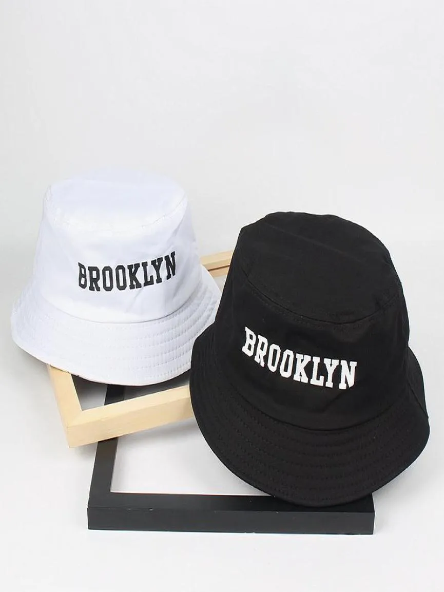 Cloches Men Women Brooklyn Bucket Hat Bawełniał Hip Hop Fisherman Panama Sun Summer Outdoor Street Casual Visor Cap7291511