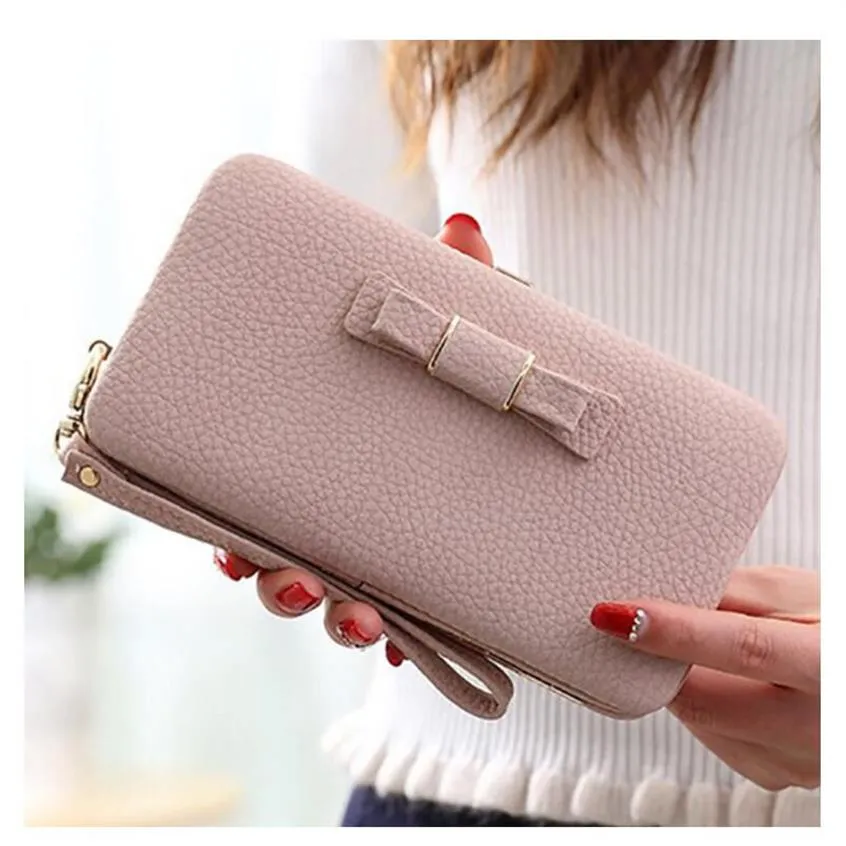 新到着新しい女性財布レザークレジットカードホルダーのための女の子の財布財布財布クラッチウォレット財布バッグ携帯電話fo202p