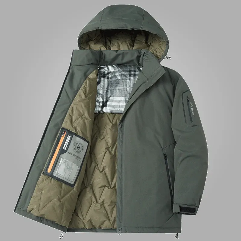 Erkek Ceketler Erkek Kapşonlu Kalın Sıcak Sıcak Parkas Coats Man Palto Rüzgar Geçirmez Kapat Çıkarılabilir Şapka Erkek Açık Spor Plus 6xl 231212