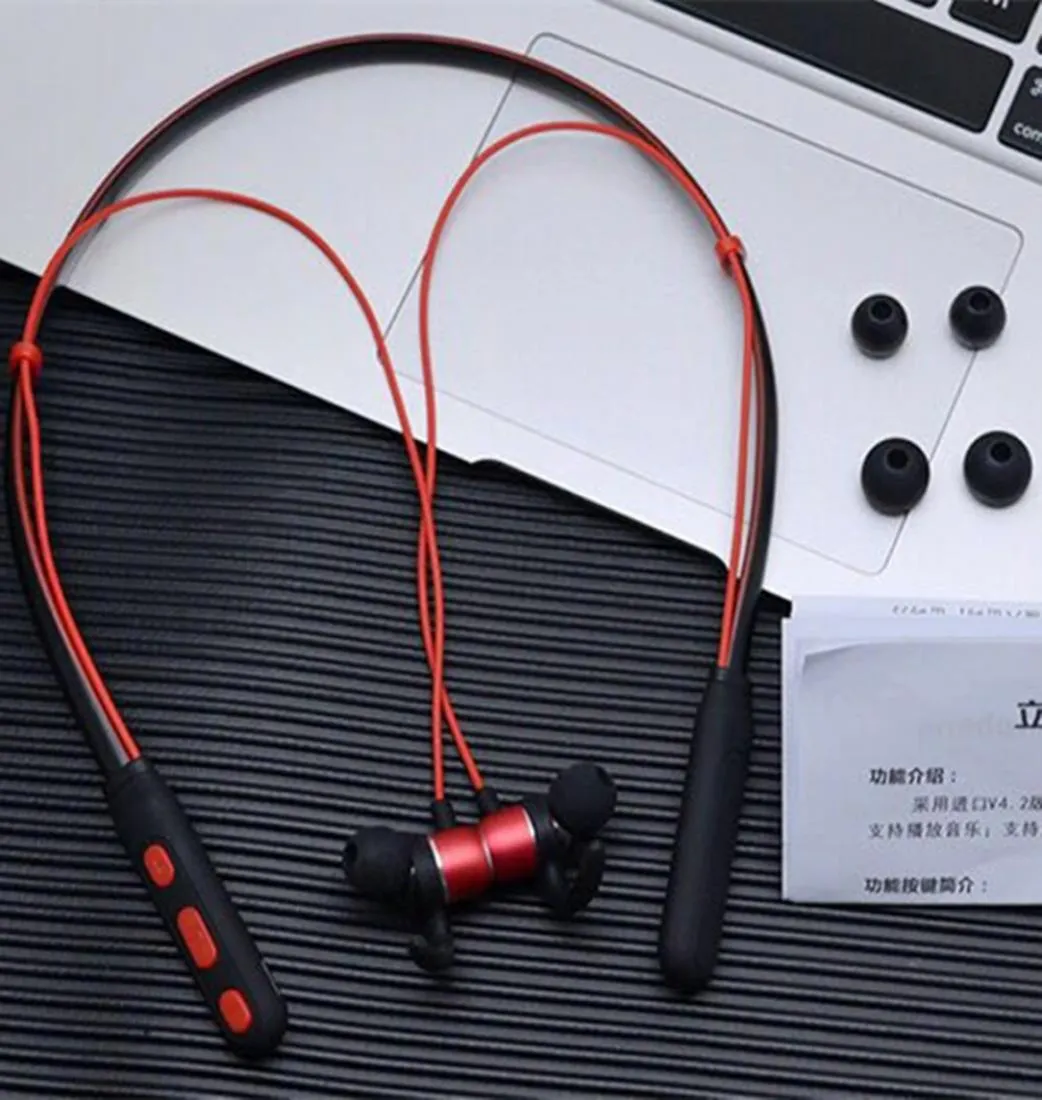 Halsbandens hörlurar Trending Trådlös Bluetooth -hörlurar Vattentät med magnetiska anslutning Sport Headset4162088