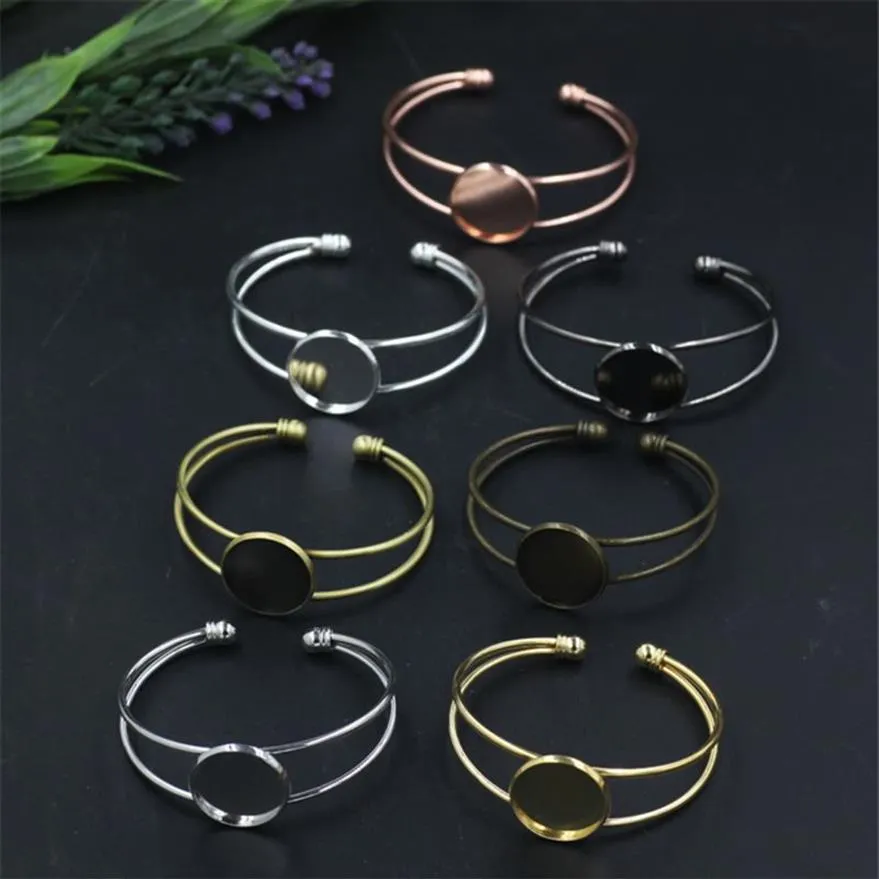 BoYuTe – bracelets à Base de Cabochon rond de 20mm, 10 pièces, nouveau produit, 7 couleurs plaquées, DIY, Blanks245R