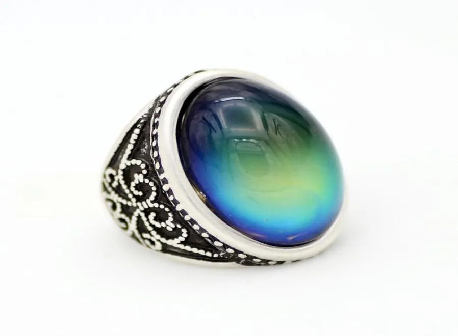 Fastory Awesome Color Change Ring Emotion Feeling echte antike versilberte Stimmungsringe Schmuck MJRS0521419822