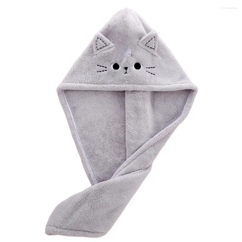 Towel Drying Bath Hat Cartoon Pattern Fixation Button Design Quick-drying Dry Hair Household Accessories