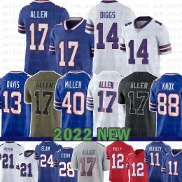 Stefon Diggs Josh Allen Football Jersey Von Miller Dawson Knox Poyer Gabriel Davis O.J. Howard Kaiir Elam Tre'Davious White Micah  Tyler