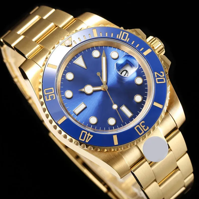 Mens Luxury Sub Watch Automatic 3135 Movement Wrist Designer Watches Boss Classic Folding Buckle Style rostfritt stål 40mm svart guld Luminous Sapphire Dhgates