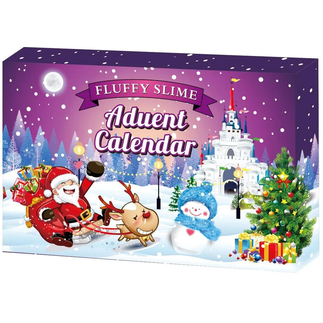 Dekompressionsleksak 24st/Set Toys Christmas Slime Advent Calendar Countdown Blind Box Surprise Rivning och DIY Vent Squeeze Bubble DHQ5P