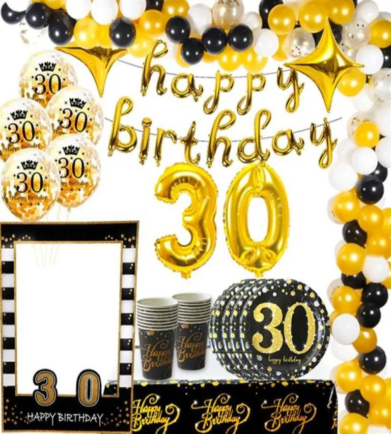 Weigao Goldblack 30e verjaardag Ballonnen latex ballon volwassen dertig 30 confetti ballons Happy 30 Number Balls GloboS Supplies327C6135054