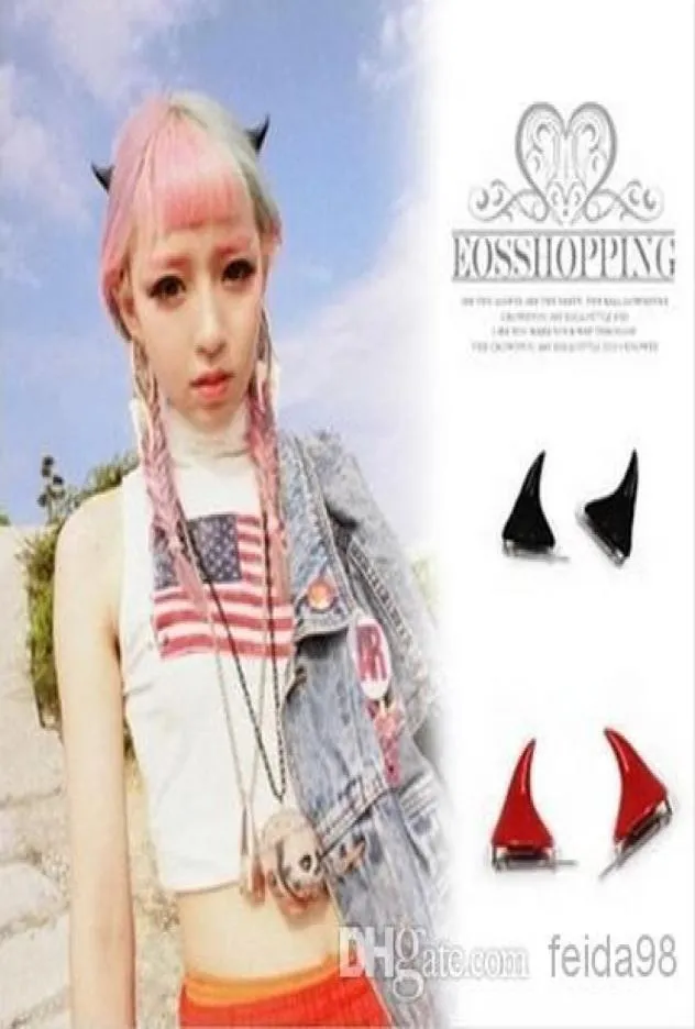 Bütün moda punk harajuku tarzı sevimli şeytan boynuzlar saç klipsli klipsör erişim 8566674