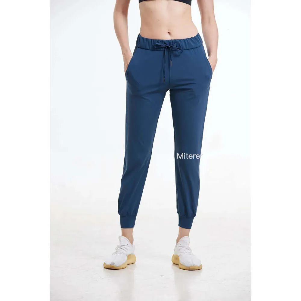 Cintura alta yoga esporte feminino secagem rápida cordão roupas esportivas mulher ginásio esportes casual solto fiess correndo calças