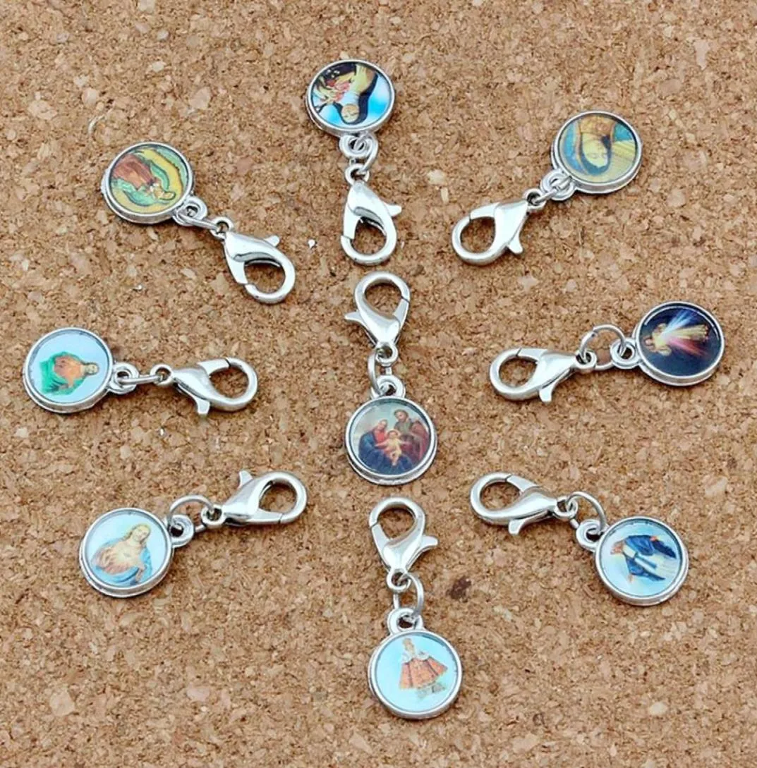 Mixed Catholic Church Medals Saints Cross Charm Floating Lobster Clasps Pendants For Jewelry Making Bracelet Necklace DIY Accessor8694470