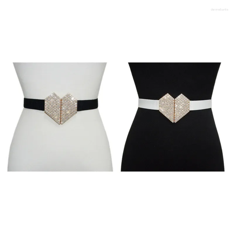 Belts Fashion Ladies Polyester Belt With Heart Buckle Waist For Dresses Pants