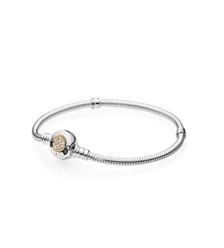 Sterling zilveren damesarmbanden witte micro verharde ronde armband logo gestempeld voor Europese bedels kralen sieraden met doos4543231