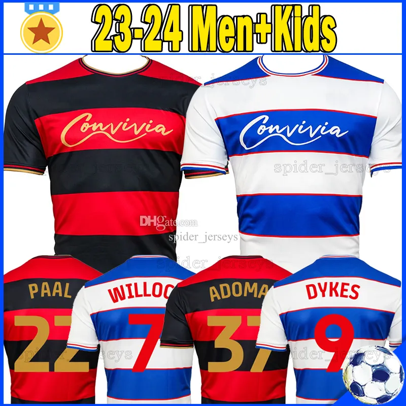 23 24 24 Queens Park Rangers Koszulki piłkarskie Willock Dykes 2023 2024 Home Away Football Shirts Krzesło Armstrong Adomah Men Menforms Zestawy dla dzieci Pełne zestawy