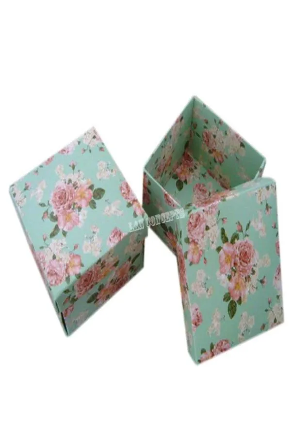DIY Folded Square Cardboard Party Favor Box Wedding Candy Package 63 x 63 x 43cm green 100pcslot LWB01653651059