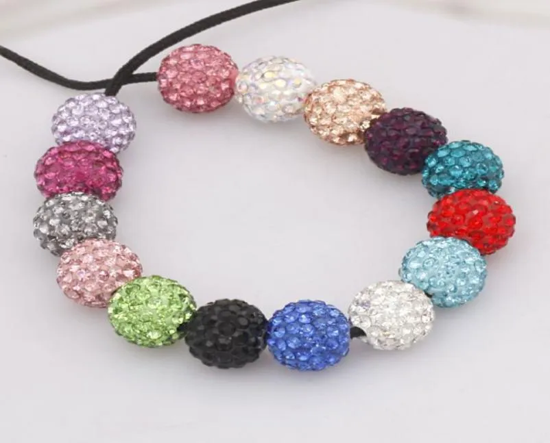 Shining 10mm Colorful Pave Crystal Disco Ball Bead Round Spacer Pärlor Fit Armband 300st7451466