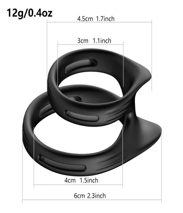 Silicone noir imperméable à l'eau élastique cockrings balle retarder l'éjaculation anneaux jouets sexuels érotiques produits pour adultes pour hommes masturbateur masculin B3409078