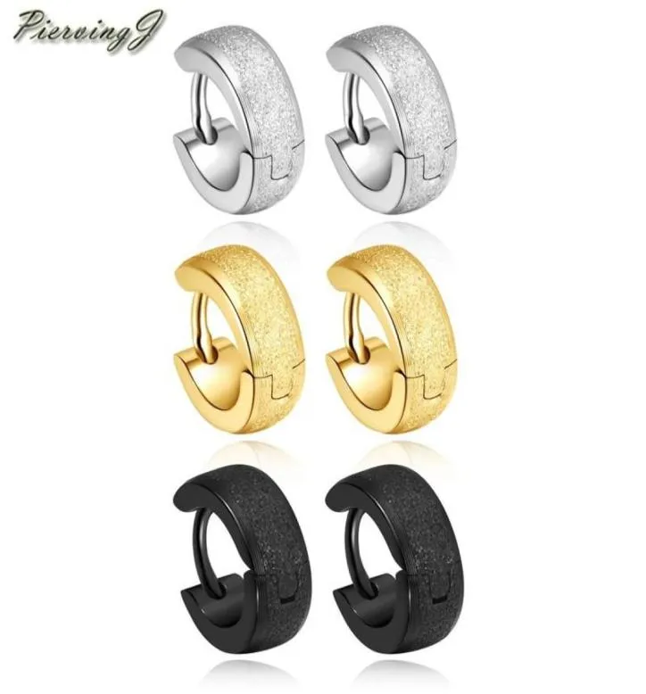 PiercingJ 3 pares de aço inoxidável fosco pequeno argola huggie brincos articulados piercings de orelha masculino feminino hipoalergênico Stud5076528