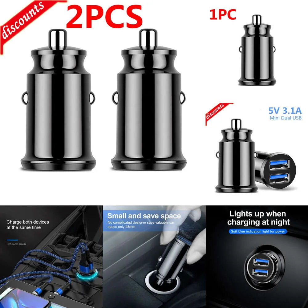 Ny annan Auto Electronics 2st 3.1A Dual USB Car Charger Mini Charger Adapter för Switch GPS DVR Camera Tablet Car Phone Charger för Huawei Xiaomi iPhone