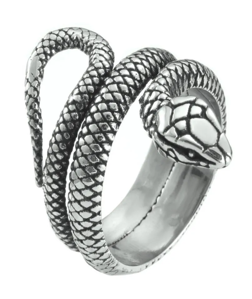 Ring 316L Stainless Steel Jewelry Manba Spirit Unisex Cobra Gold Silver Serpent Ring Size 6-136846648