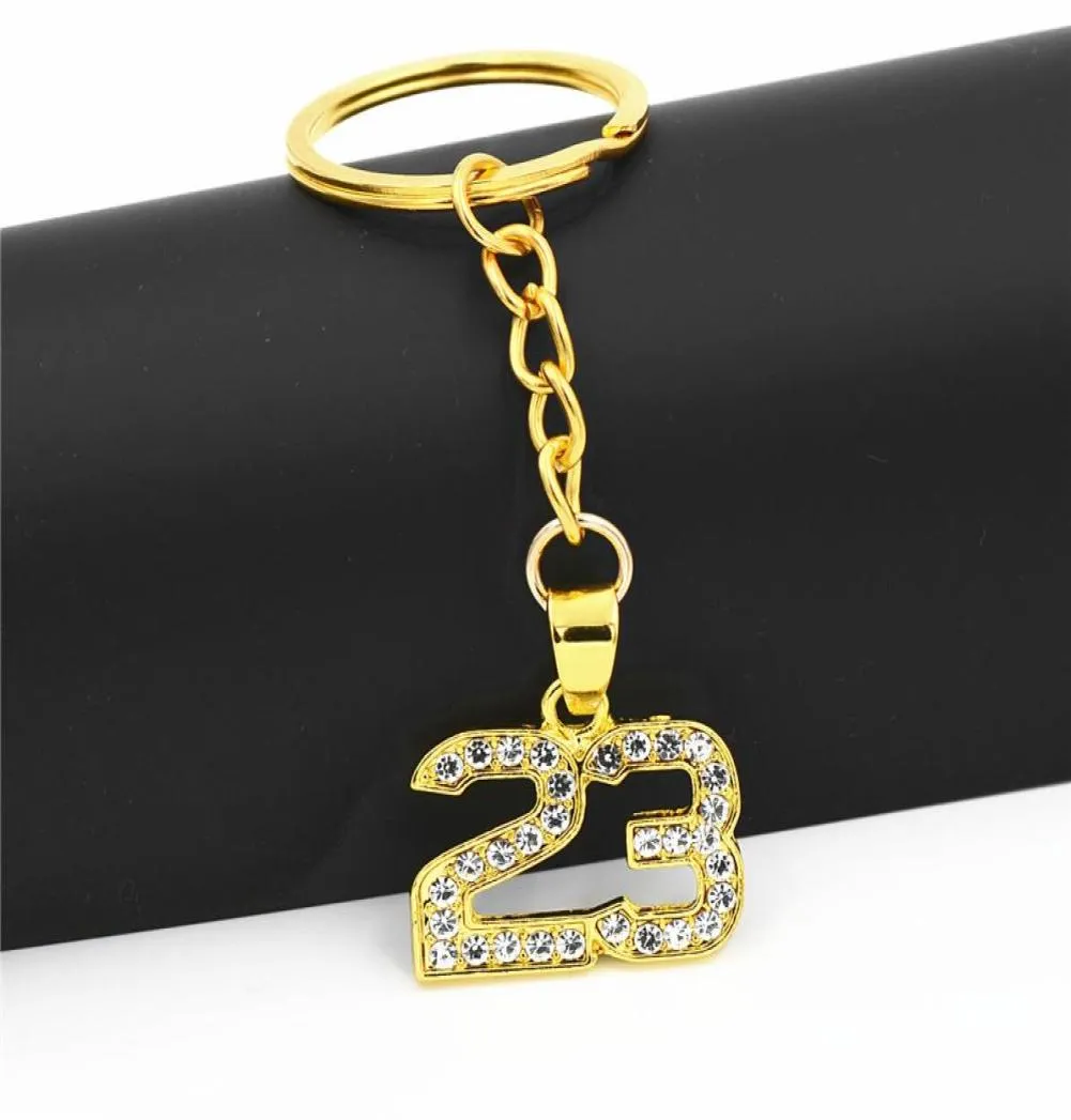 Uodesign Hip Hop pendentifs à breloque Rock bijoux cadeau chaînes en cristal numéro 23 Bling Lindy basket-ball Superstar porte-clés 6539267