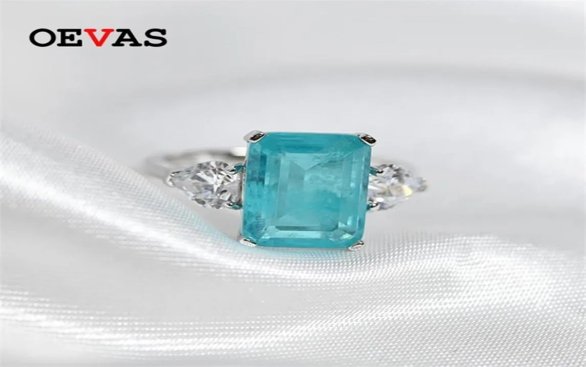 OEVAS 100 925 STERLING Silver Paraiba Tourmaline Kamień Kamieni