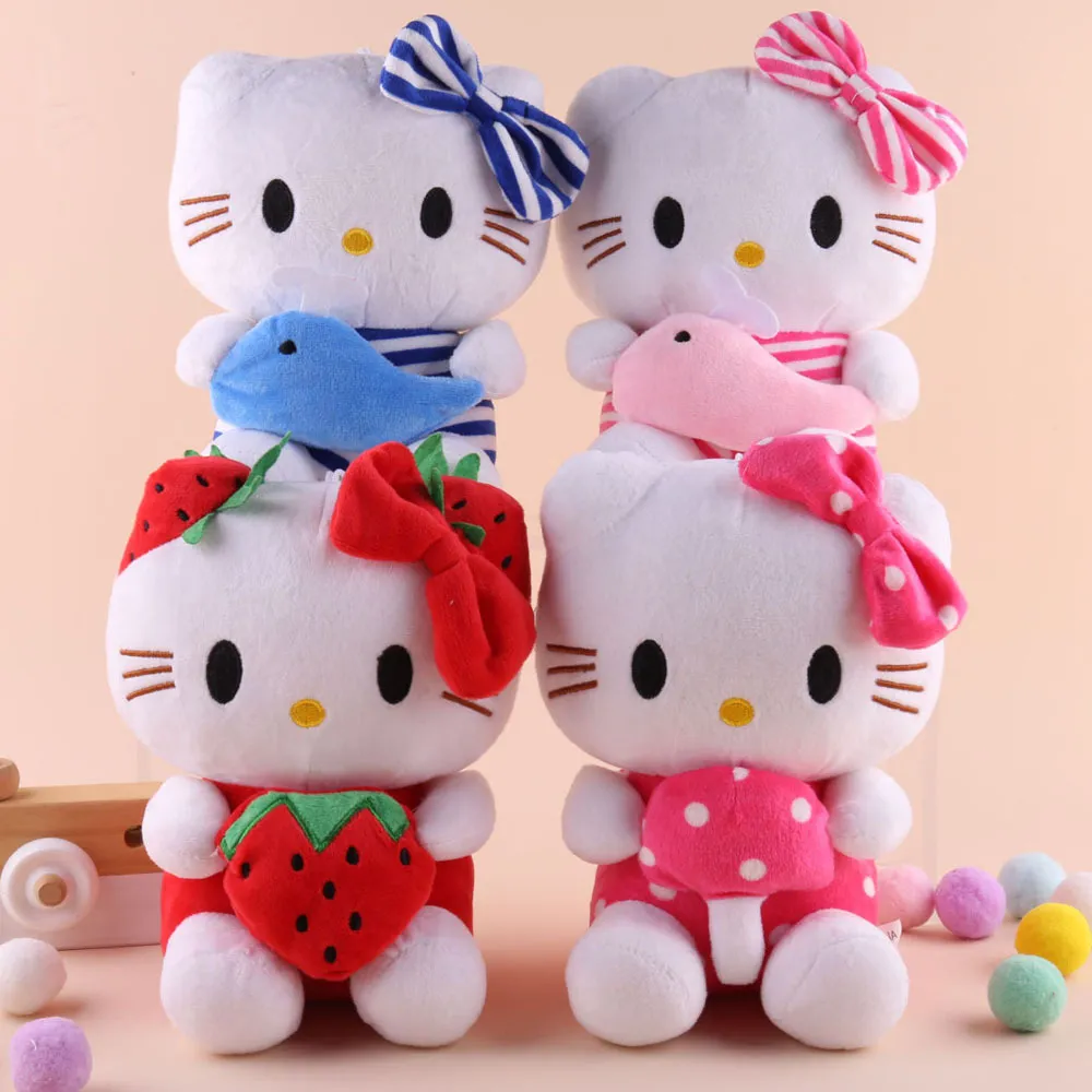 Strawberry Kitten Plush Toy, Kawaii Cat Doll, Cute Soft Stuffed