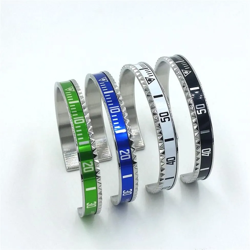 4 colors Classic design Bangle Bracelet for Men Stainless Steel Cuff Speedometer Bracelet Fashion Men's Jewelry with Retail p332D