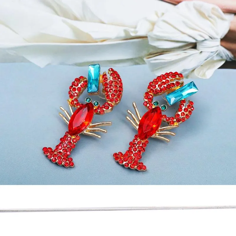 Dingle örhängen mode trend röd kristall metall uttalande fin droppe örhänge högkvalitativa smycken tillbehör för kvinnor