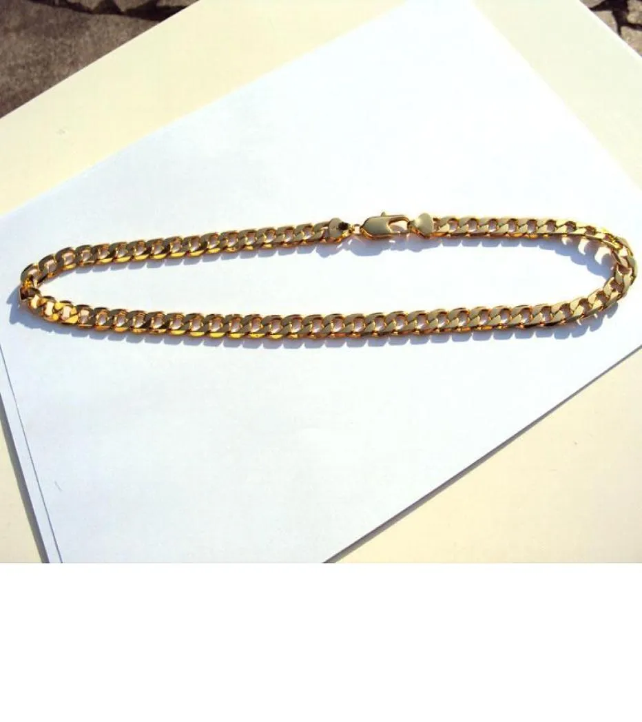 Massief goud GF AUTHENTIEKE 18 K gestempeld 10 mm 24quot Link Curb Cubaanse ketting fijne ketting gemaakt in 9334656