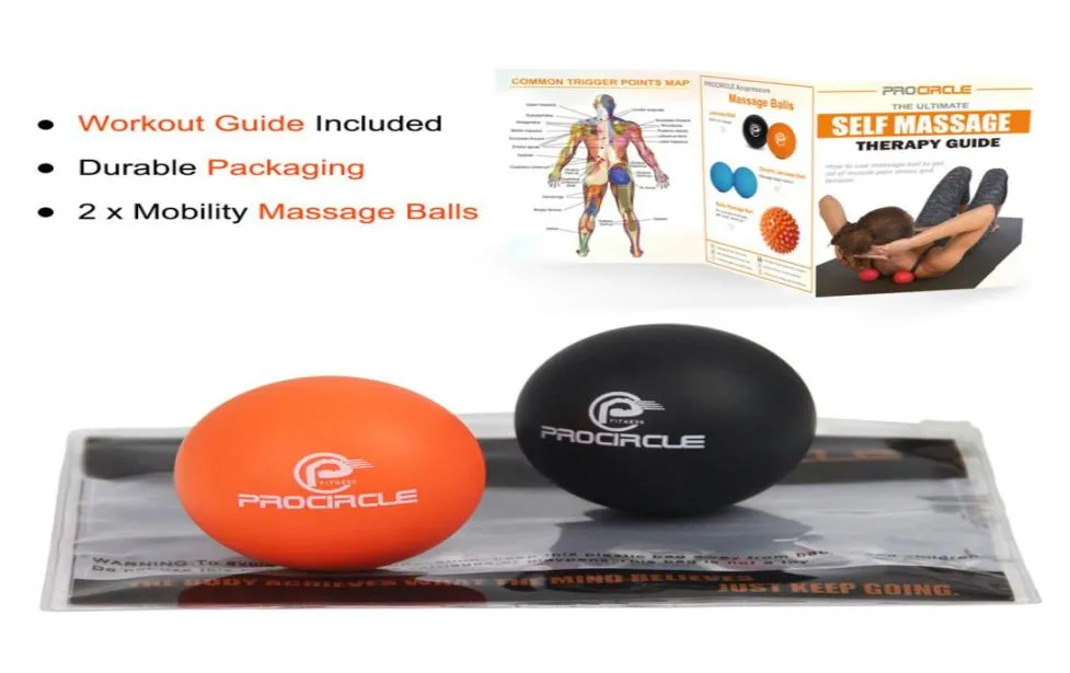 ProCirlce 2PCS Foot Massage Balls Rubber Lcrosse Balls For Trigger Point Massage Fitness Exercise Rehab Physiotherapy5051328