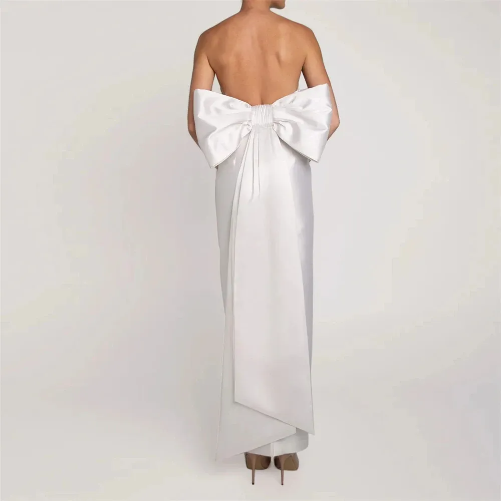 2025 Elegant White Satin Prom Dress Long Big Bow Backless Strapless Ankle-Length Evening Gown from Dhgate Prom Dresses - price 88.45 2025 Elegant White Satin Prom Dress Long Big Bow Backless Strapless Ankle-Length Evening Gown from Dhgate Prom Dresses - price 88.45