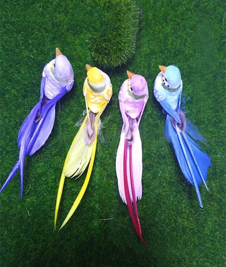 1233CM4PCS Decorative Artificial Foam Feather Mini Colorful BirdsDIY Craft Wedding Decoration SuppliesBird Ornament Home HWD14799290