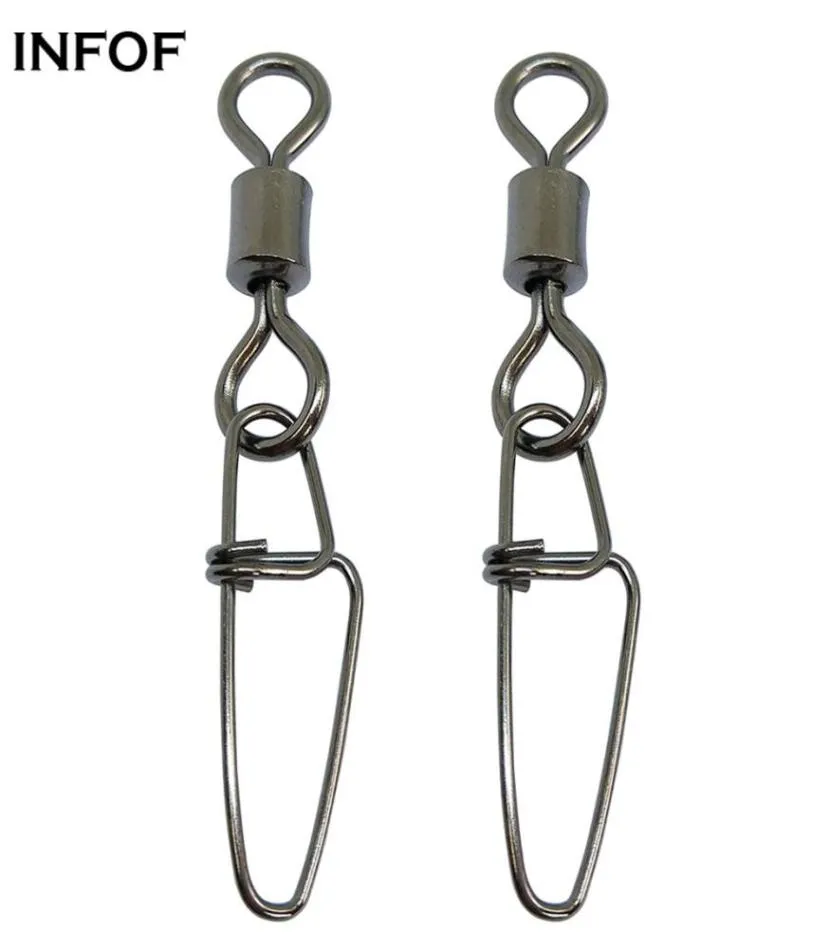 Infof marca 500pcslot f2024 giros de pesca giratorios con seguro de seguro de pez snap pez fishhooks Pesca Emerillon Pech7594186