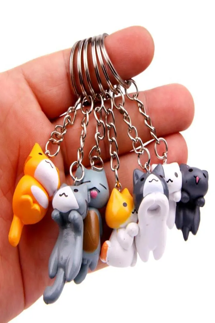 6pc natsume039s Book of Friends Cat Cartoon Keychains Keyring Car Bag Pendant Fashion Jewelry Key Chain Ring Accessories8442051