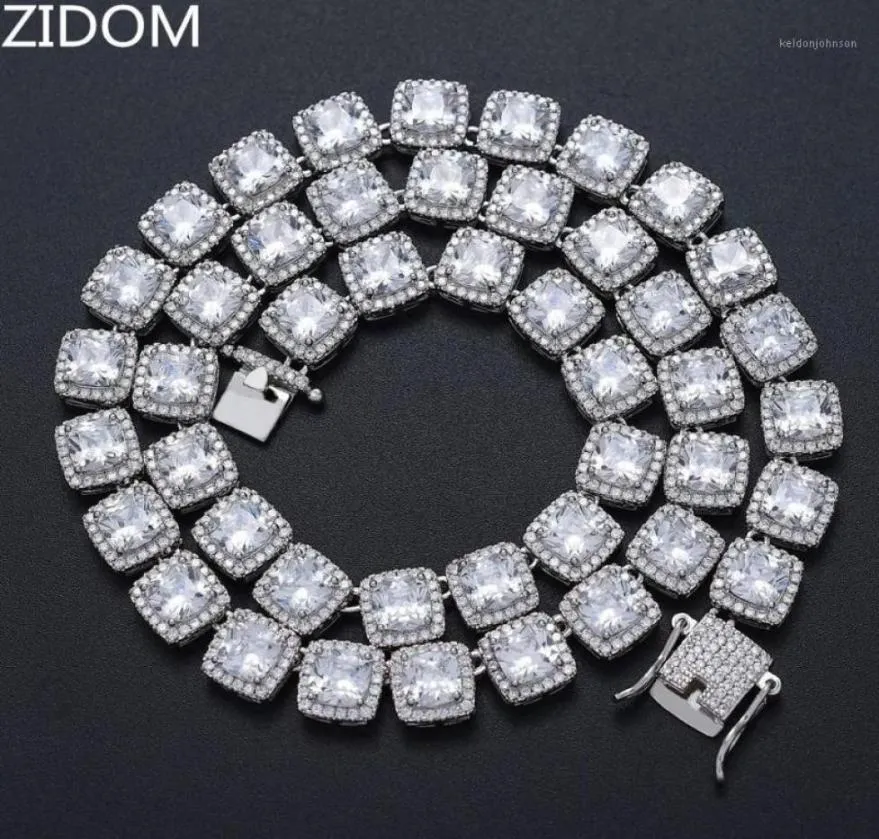 Ketens mannen hiphop ijskoud bling tennisketen ketting vierkant zirkoon 10 mm kettingen hiphop sieraden modecadeaus12877545