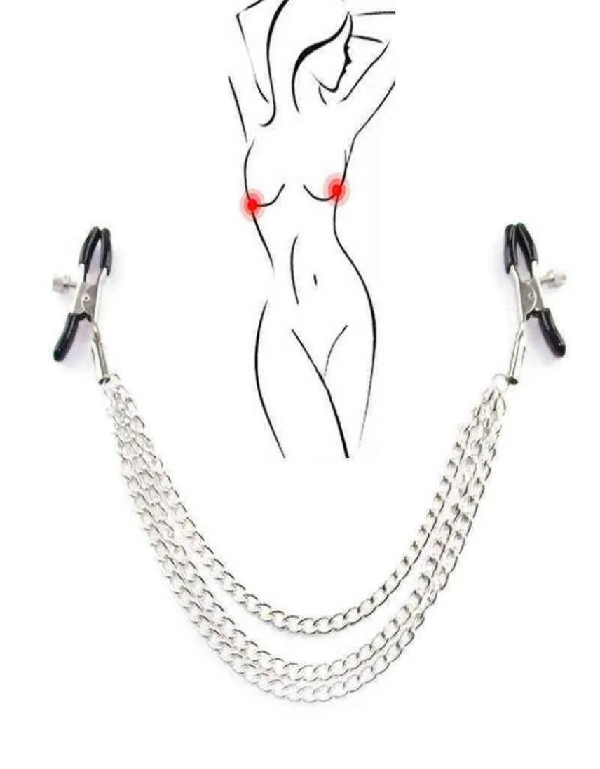 NXY SM Sex Adult Toy y Slave Pinces à tétons réglables Bikini Bralette Chaîne pour femmes Fétiche Teasers Sein Clit Sensuel Bondage 13820898