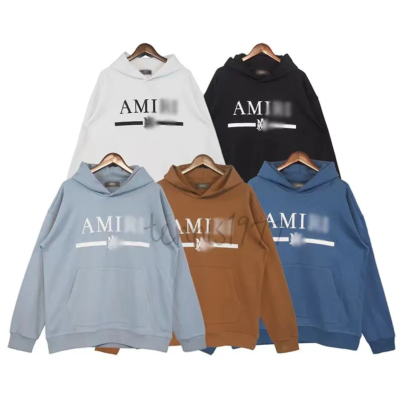 Mens Hoodie 100% Algodão Designer Sweater Amirs Hoodies Pulôver Moletons Hip Hop Carta Imprimir Tops Etiquetas S-XL