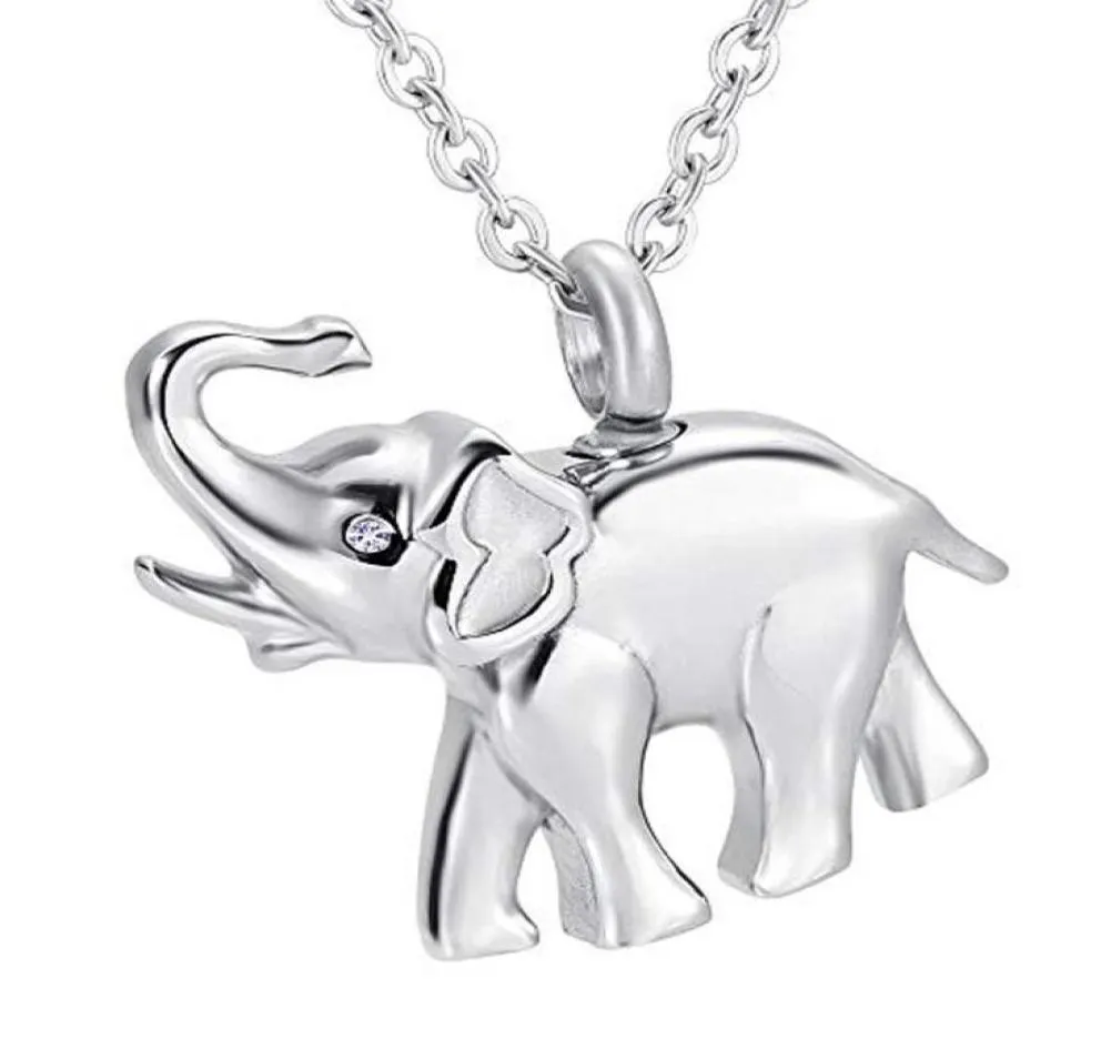 Memorial Keepsake Urn Pendant Cremation Ash Urn Charm Necklace Jewelry Stainless Steel Cute Elephant Memory Locket dad and mom7912841