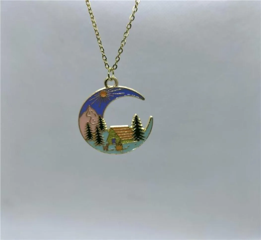 Colliers pendants Yungqi Collier de lune de la mode